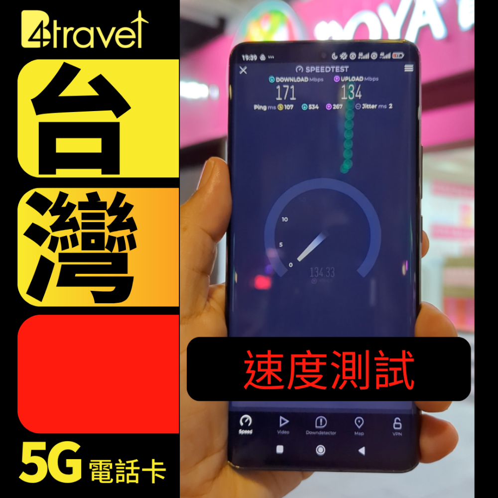 【台灣 5G】B4travel 9日 20GB 無限上網電話卡