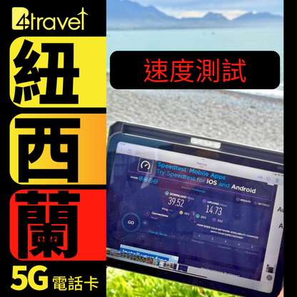 【紐西蘭 5G】B4travel 5日 5GB 無限上網電話卡