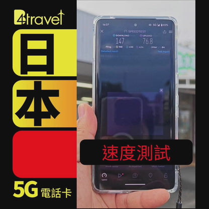 【日本5G】B4travel 13日 15GB 無限上網電話卡