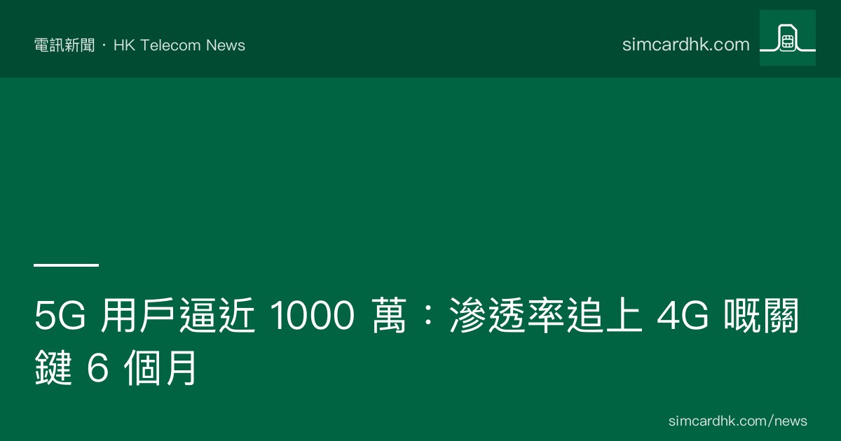 OFCA 2025-12 香港 5G 用戶數逼近 1,000 萬數據圖表