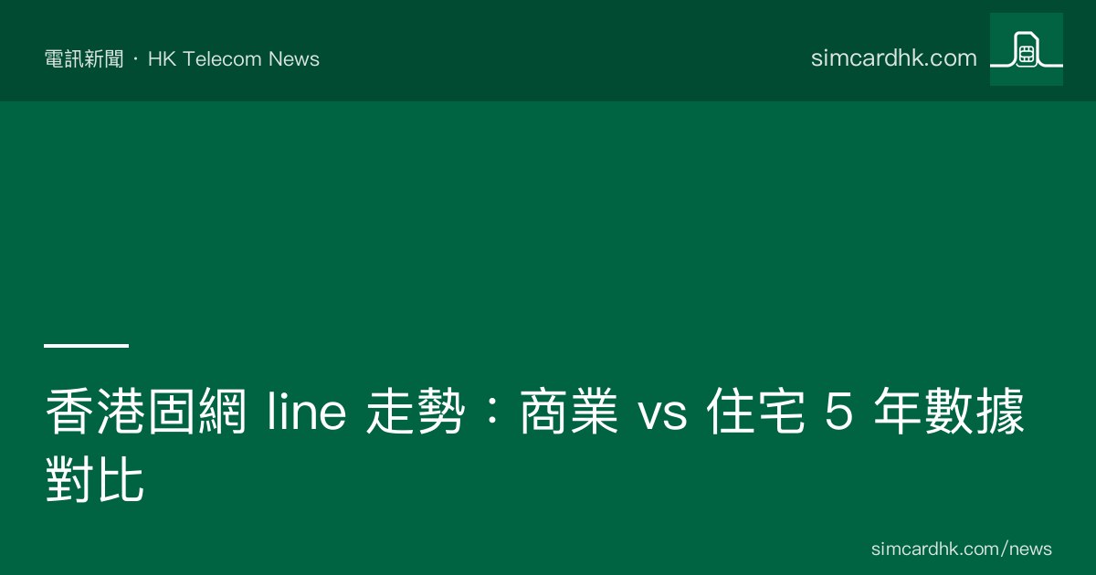 OFCA 2025 香港固網商業 vs 住宅 line 對比