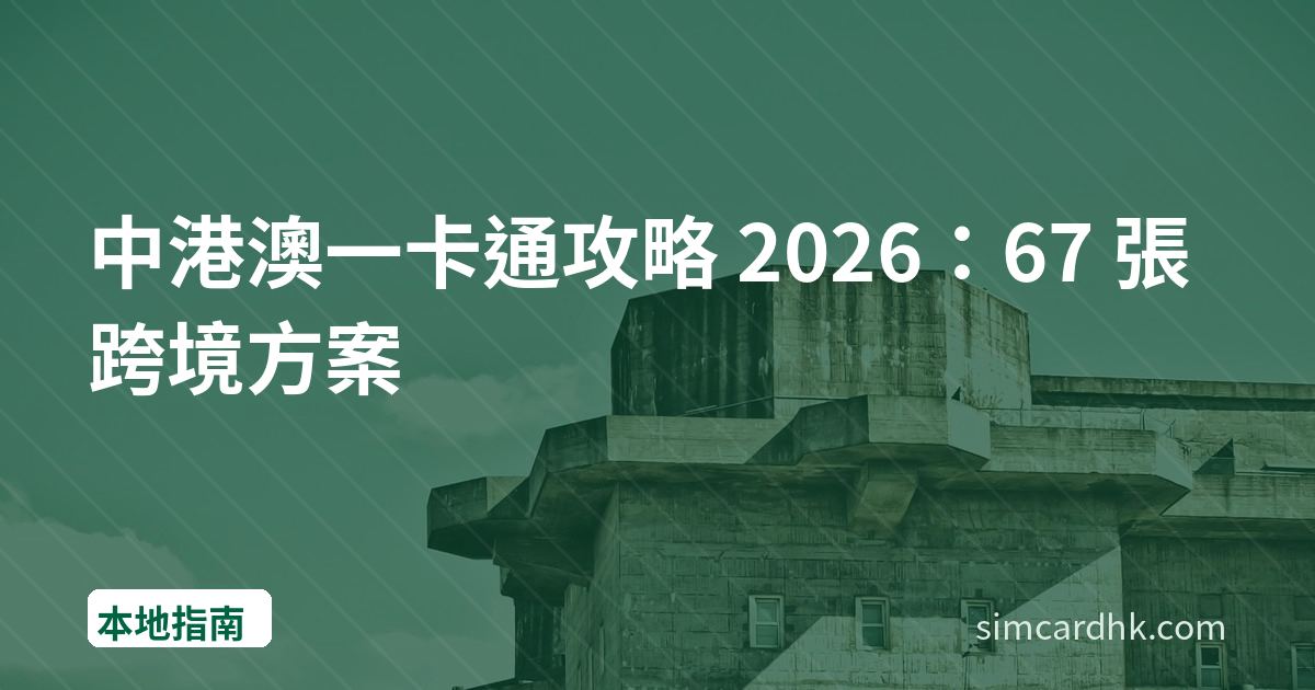 中港澳一卡通攻略 2026：67 張跨境方案